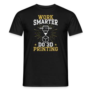 Work Smarter Do 3D Printing Nozzle 3D Printer - Men's T-Shirt - black - Front - AI Model Male 178 light (178cm)