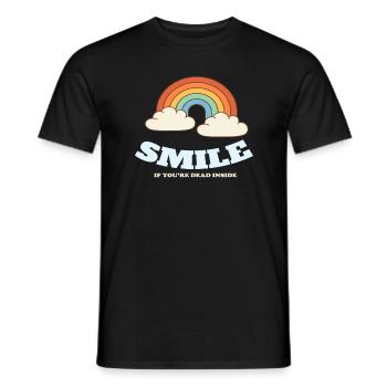 Smile If Youre Dead Inside Pessimism - Men's T-Shirt - black - Front - AI Model Male 178 light (178cm)
