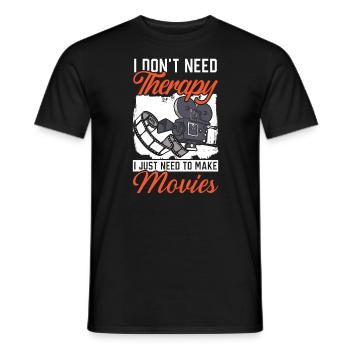 Je n’ai pas besoin de thérapie, j’ai juste besoin de faire des films - T-shirt homme - noir - Devant - AI Model Male 178 light (178cm)