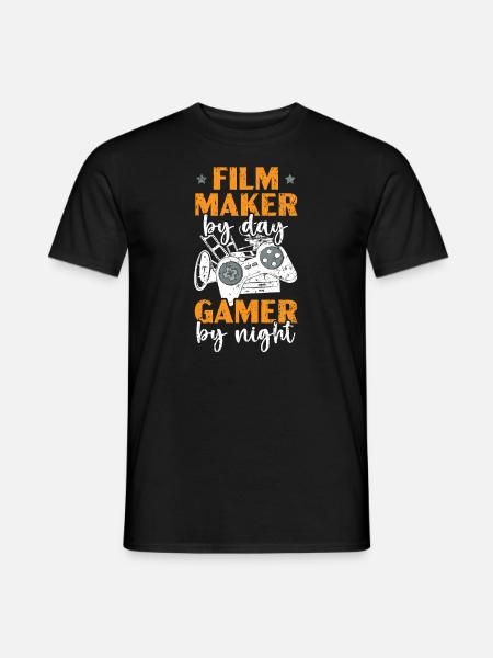 Filmemacher bei Tag Gamer bei Nacht Filmemachen Gaming - Männer T-Shirt - Schwarz