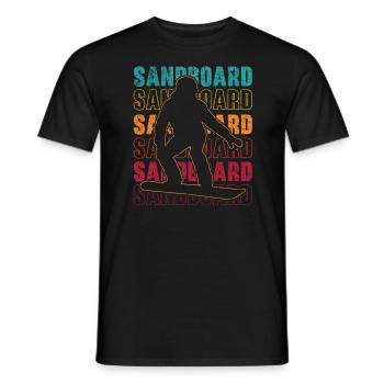 Retro Sandboard Sanboarder Boardsport Sandboarding - Men's T-Shirt - black - Front - AI Model Male 178 light (178cm)