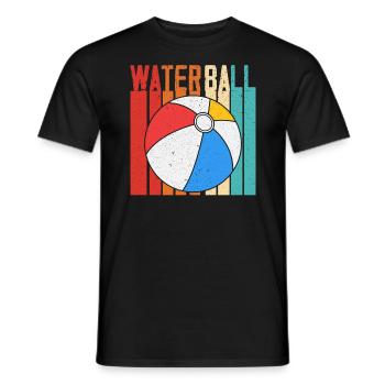 Pool Party Aufblasbare Kugel Retro Wasserball - Männer T-Shirt - Schwarz - Vorne - AI Model Male 178 light (178cm)