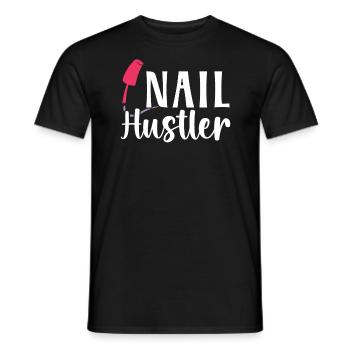 Nail Hustler Nail Tekniker Manicurist Nail Tech - T-shirt herr - svart - Fram - AI Model Male 178 light (178cm)