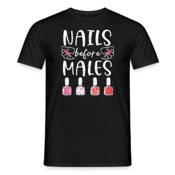 Ongles avant les hommes Nail Boss Manucure Nail Tech - T-shirt homme - noir - Devant - AI Model Male 178 light (178cm)