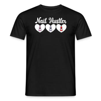 Nail Hustler Nail Tekniker Manicurist Nail Tech - T-shirt herr - svart - Fram - AI Model Male 178 light (178cm)