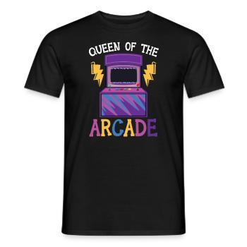 Queen Of The Arcade Gaming Video Game Player Gamer - Men's T-Shirt - black - Front - AI Model Male 178 light (178cm)
