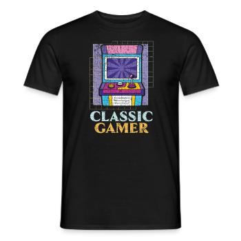 Klassischer Gamer Geek Videospieler Arcade Gaming - Männer T-Shirt - Schwarz - Vorne - AI Model Male 178 light (178cm)