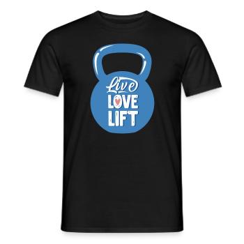 Live Love Lift Kettlebell Fitness - Männer T-Shirt - Schwarz - Vorne - AI Model Male 178 light (178cm)