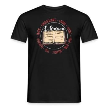 Bibliothèque Bookworm Book Lover Bibliophile Bibliothécaire - T-shirt homme - noir - Devant - AI Model Male 178 light (178cm)