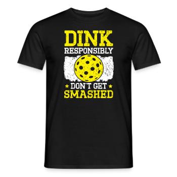 Dink de manière responsable Ne vous faites pas écraser le pickleball - T-shirt homme - noir - Devant - AI Model Male 178 light (178cm)
