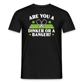 Are You A Dinker Or A Banger Pickleball Player - Men's T-Shirt - black - Front - AI Model Male 178 light (178cm)