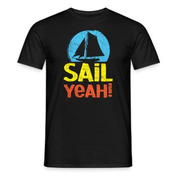 Voile oui Capitaine de navire Marin Marin Marin Nautique - T-shirt homme - noir - Devant - AI Model Male 178 light (178cm)