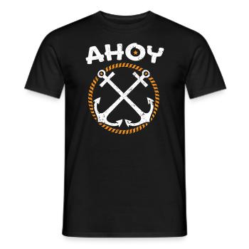 Ahoy Navire Capitaine Marin Marin Marin Nautisme - T-shirt homme - noir - Devant - AI Model Male 178 light (178cm)
