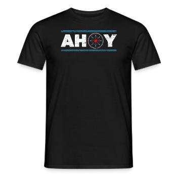 Ahoy Schiff Kapitän Seefahrer Nautische Segler Bootfahren - Männer T-Shirt - Schwarz - Vorne - AI Model Male 178 light (178cm)