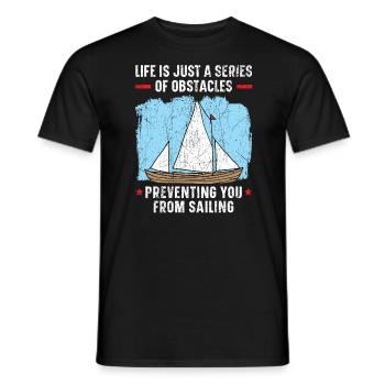 Capitaine de navire Marin Marin Nautisme Voile - T-shirt homme - noir - Devant - AI Model Male 178 light (178cm)