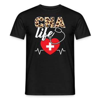 Infirmière auxiliaire médicale certifiée À vie de l’AIIC - T-shirt homme - noir - Devant - AI Model Male 178 light (178cm)