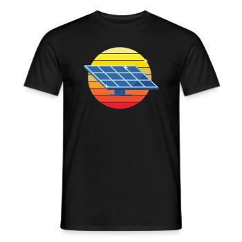 Solaire Rétro Photovoltaïque - T-shirt homme - noir - Devant - AI Model Male 178 light (178cm)