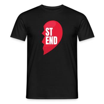 Best Friend Herz Links Freundschaft - Männer T-Shirt - Schwarz - Vorne - AI Model Male 178 light (178cm)