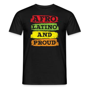 Afro Latino And Proud Black History Month - Men's T-Shirt - black - Front - AI Model Male 178 light (178cm)