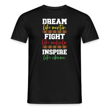 Dream Fight Inspire Black History Month - Men's T-Shirt - black - Front - AI Model Male 178 light (178cm)