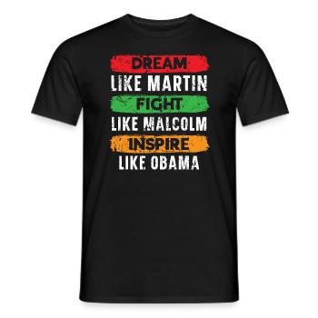 Dream Fight Inspire Black History Month - Men's T-Shirt - black - Front - AI Model Male 178 light (178cm)