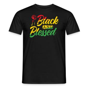 Schwarzer und gesegneter schwarzer Geschichtsmonat Melanin - Männer T-Shirt - Schwarz - Vorne - AI Model Male 178 light (178cm)