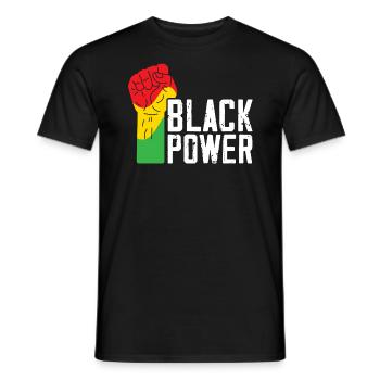 Black Power Black History Month Black Pride - Men's T-Shirt - black - Front - AI Model Male 178 light (178cm)