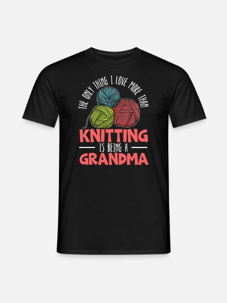Amo più di quanto lavorare a maglia sia essere una nonna - Mænd T-shirt - sort