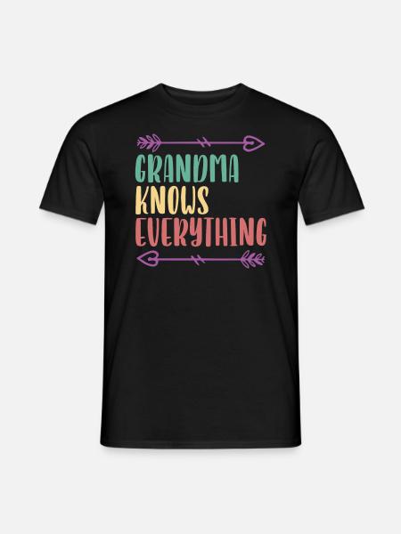 Oma weiß alles Großmutter Großmutter - Männer T-Shirt - Schwarz