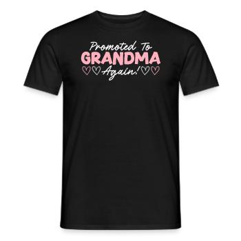 Promoted To Grandma Again Baby Announcement Granny - Men's T-Shirt - black - Front - AI Model Male 178 light (178cm)