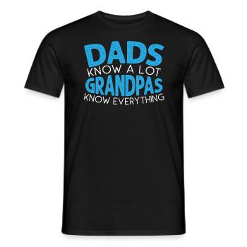 Dads Knows A Lot Grandpa Knows Everything - Men's T-Shirt - black - Front - AI Model Male 178 light (178cm)