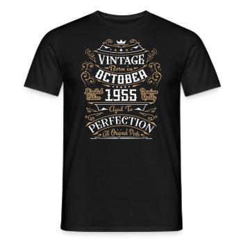 Vintage Oktober 1955 / Retro Geburtstagsgeschenk - Männer T-Shirt - Schwarz - Vorne - AI Model Male 178 light (178cm)