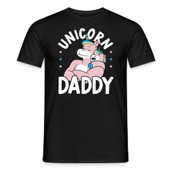 Unicorn Daddy Fathers Day Best Dad Ever Fatherhood - Men's T-Shirt - black - Front - AI Model Male 178 light (178cm)