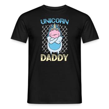 Unicorn Daddy Fathers Day Best Dad Ever Fatherhood - Men's T-Shirt - black - Front - AI Model Male 178 light (178cm)