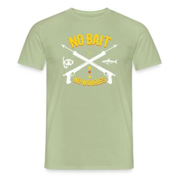 No Bait Spear fishing Harpoon Diver - Men's T-Shirt - sage - Front - AI Model Male 178 light (178cm)