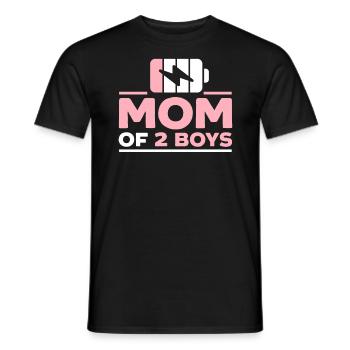 Mom Of 2 Boys Motherhood Best Mama Mothers Day - Men's T-Shirt - black - Front - AI Model Male 178 light (178cm)