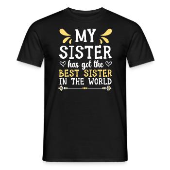 Meine Schwester hat die beste Schwester der Welt - Männer T-Shirt - Schwarz - Vorne - AI Model Male 178 light (178cm)