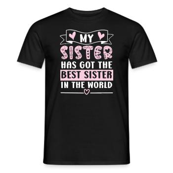 Meine Schwester hat die beste Schwester der Welt - Männer T-Shirt - Schwarz - Vorne - AI Model Male 178 light (178cm)