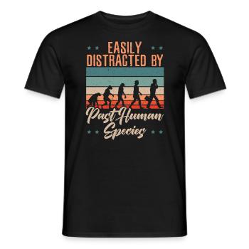 Facilement distrait par les espèces humaines passées - T-shirt homme - noir - Devant - AI Model Male 178 light (178cm)