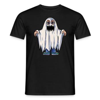 Kids Ghost Costume - Men's T-Shirt - black - Front - AI Model Male 178 light (178cm)