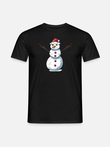 Funny snowman - Men's T-Shirt - black