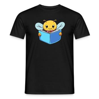 Bee Book Lovers - Men's T-Shirt - black - Front - AI Model Male 178 light (178cm)