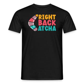 Right Back Atcha Boomerang Throw Sport Australian - Men's T-Shirt - black - Front - AI Model Male 178 light (178cm)