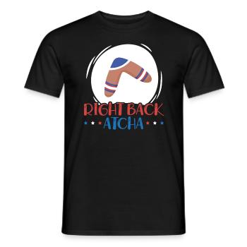 Right Back Atcha Boomerang Throw Sport Australian - Men's T-Shirt - black - Front - AI Model Male 178 light (178cm)