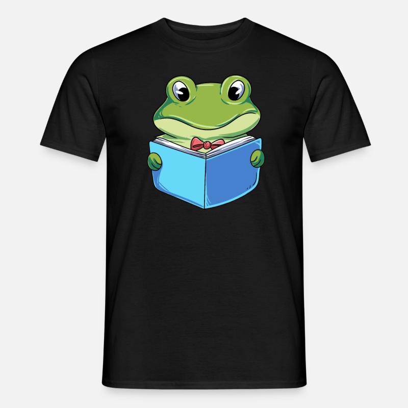 Frosch Lesebuch - Männer T-Shirt - Schwarz