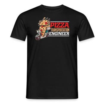Pizza Transportation Engineer Food Delivery Guy - Men's T-Shirt - black - Front - AI Model Male 178 light (178cm)
