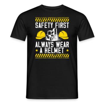 Gabelstaplerfahrer Job Beruf Lagerarbeiter - Männer T-Shirt - Schwarz - Vorne - AI Model Male 178 light (178cm)