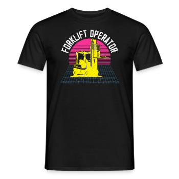 Conducteur de chariot élévateur Métier Magasinier - T-shirt homme - noir - Devant - AI Model Male 178 light (178cm)