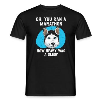 Mush Mushing Schlitten Hund Schlitten Musher Huskie - Männer T-Shirt - Schwarz - Vorne - AI Model Male 178 light (178cm)