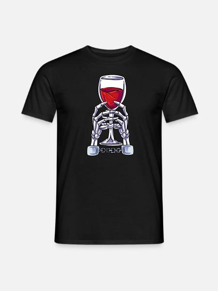 Wine Skeleton - Men's T-Shirt - black